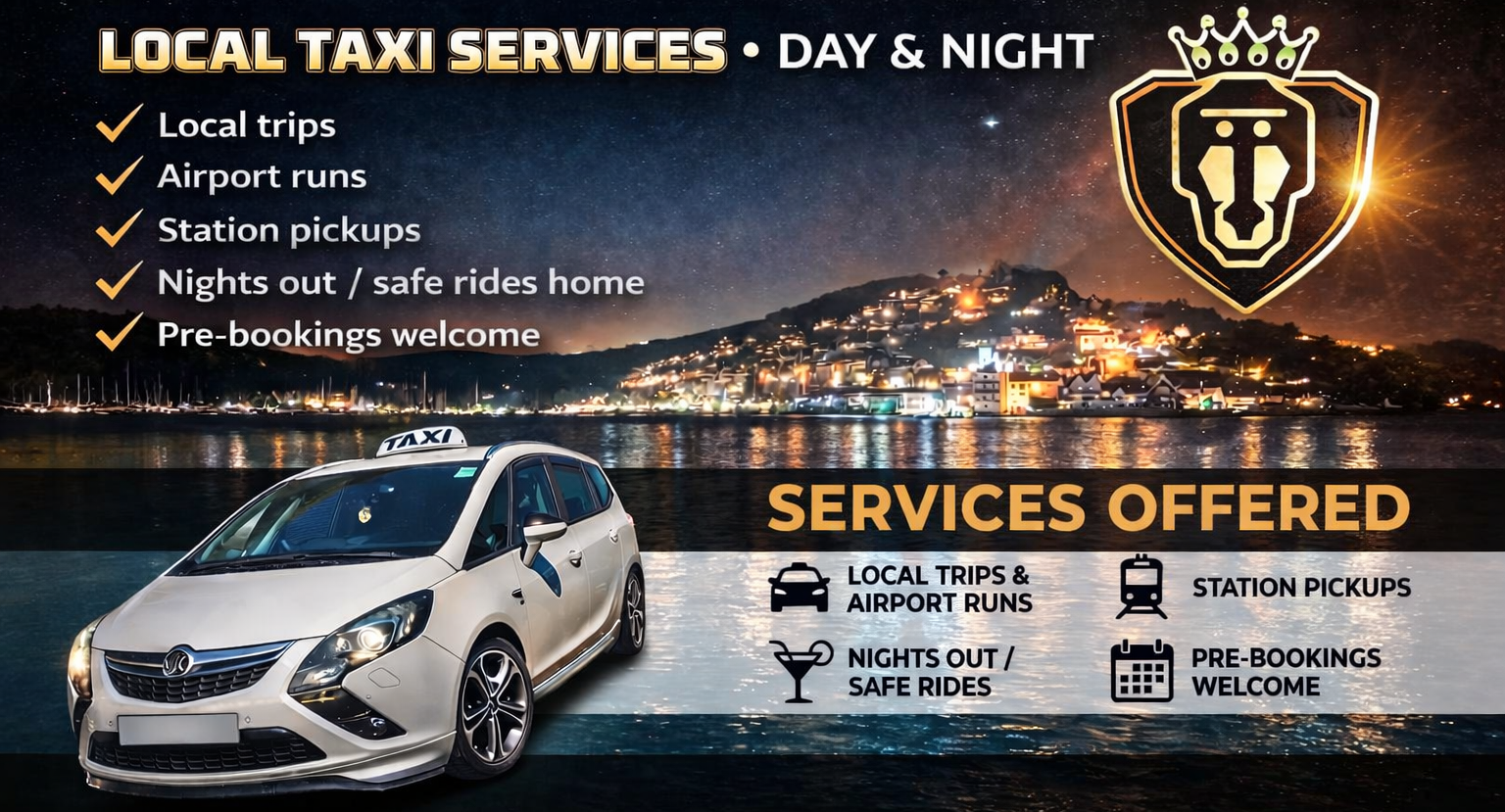 King Baboon Cabs taxi at Totnes Station